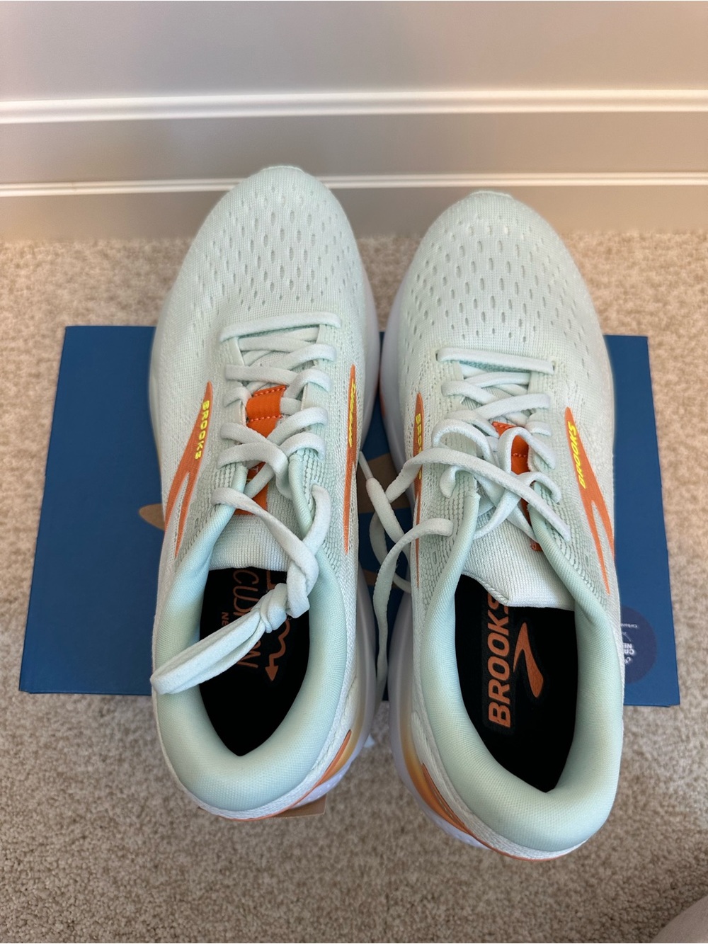 BROOKS Women's Ghost 16 Running Shoes in Mint with Peach Accents Size 8.5 NWT - Picture 4 of 7